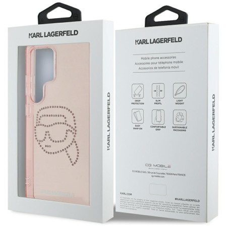 Husa pentru Samsung Galaxy S25 Ultra - Karl Lagerfeld IML Luxury - Pink Karl Head