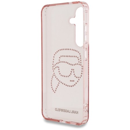 Husa pentru Samsung Galaxy S25 - Karl Lagerfeld IML Rhinestones Luxury - Pink Karl Head