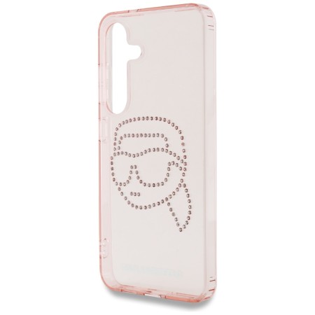 Husa pentru Samsung Galaxy S25 - Karl Lagerfeld IML Rhinestones Luxury - Pink Karl Head