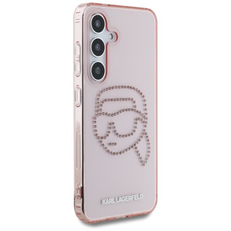 Husa pentru Samsung Galaxy S25 - Karl Lagerfeld IML Rhinestones Luxury - Pink Karl Head