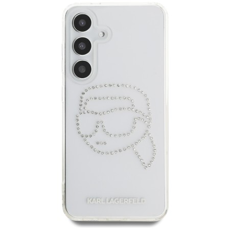 Husa pentru Samsung Galaxy S25 - Karl Lagerfeld IML Rhinestones Luxury  - Transparent Karl Head