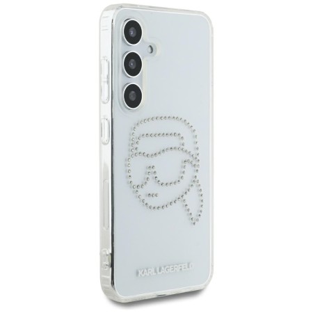 Husa pentru Samsung Galaxy S25 - Karl Lagerfeld IML Rhinestones Luxury  - Transparent Karl Head