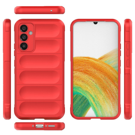 Husa pentru Samsung Galaxy A34 5G, Antisoc, Margini cu Striatii, Design Minimalist, Red