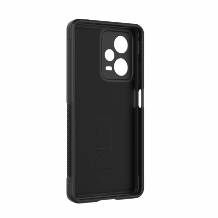 Husa pentru Xiaomi Redmi Note 12 Pro 5G, Antisoc, Margini cu Striatii, Design Minimalist, Black