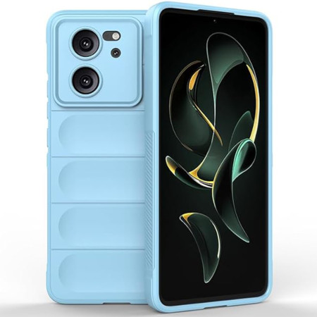 Husa pentru Xiaomi 13T / 13T Pro, Antisoc, Margini cu Striatii, Design Minimalist, Bleu