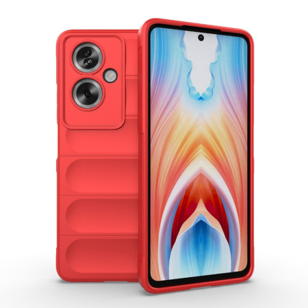 Husa pentru Oppo A79 5G / OnePlus Nord N30 SE, Antisoc, Margini cu Striatii, Design Minimalist, Red