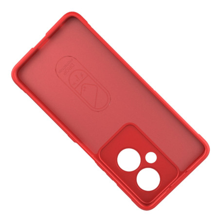 Husa pentru Oppo A79 5G / OnePlus Nord N30 SE, Antisoc, Margini cu Striatii, Design Minimalist, Red