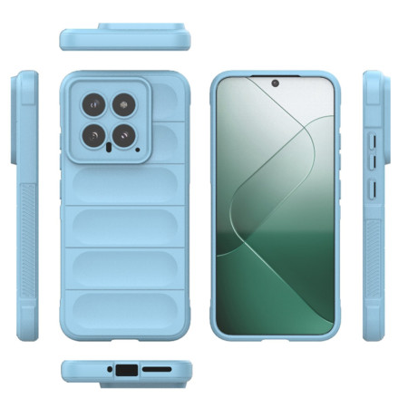 Husa pentru Xiaomi 14, Antisoc, Margini cu Striatii, Design Minimalist, Bleu