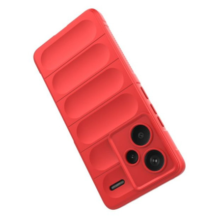 Husa pentru Xiaomi Redmi Note 13 Pro Plus 5G, Antisoc, Margini cu Striatii, Design Minimalist, Red