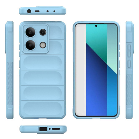 Husa pentru Xiaomi Redmi Note 13 4G, Antisoc, Margini cu Striatii, Design Minimalist, Bleu