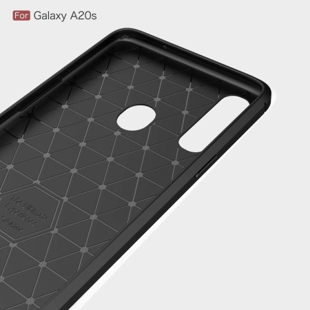 Husa pentru Samsung Galaxy A20s - Techsuit Carbon Silicone - Negru