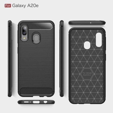 Husa pentru Samsung Galaxy A20e - Techsuit Carbon Silicone - Black