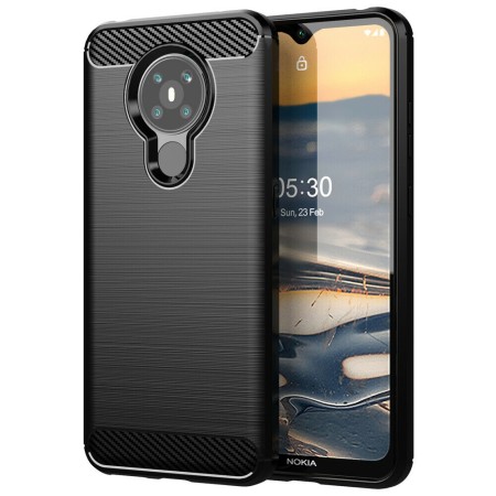 Husa pentru Nokia 5.3 - Techsuit Carbon Silicone - Black