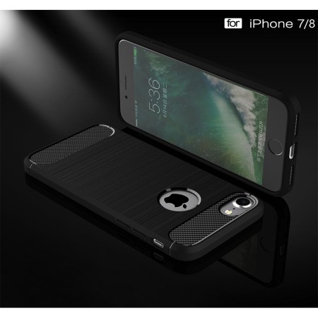 Techsuit - Carbon Silicone - iPhone 8 - Black