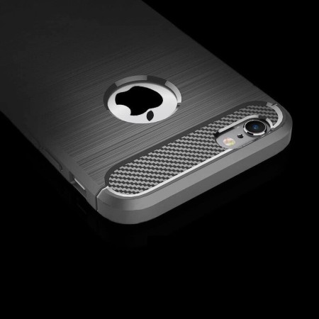 Husa pentru iPhone 6 Plus / 6s Plus - Techsuit Carbon Silicone - Black