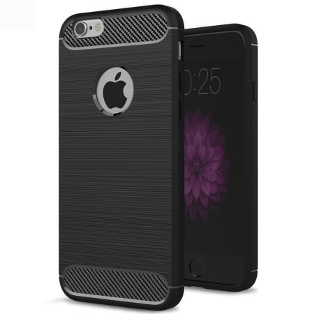 Husa pentru iPhone 6 / 6s - Techsuit Carbon Silicone - Black