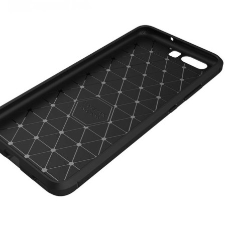 Husa pentru Huawei P10 - Techsuit Carbon Silicone - Black