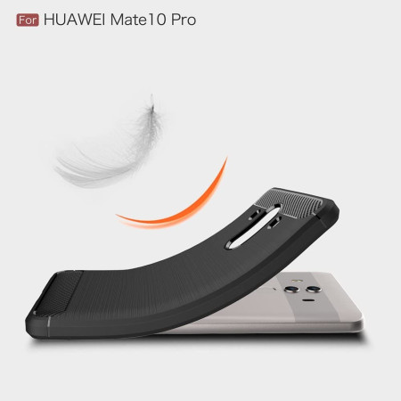 Husa Carbon compatibila Huawei Mate 10 Pro Tech AntiSoc, Negru