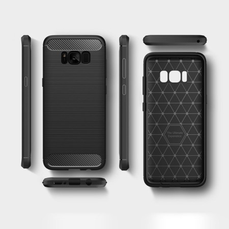 Husa pentru Samsung Galaxy S8 - Techsuit Carbon Silicone - Black