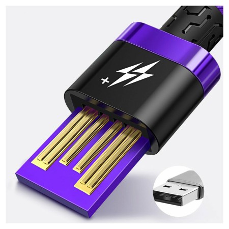 Baseus - Purple Gold Red HW Flash Charge Cable USB For Type-C 40W 2m - Gold Black