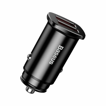 Baseus - Square Metal A+A 30W Dual QC3.0 Quick Car Charger - Black