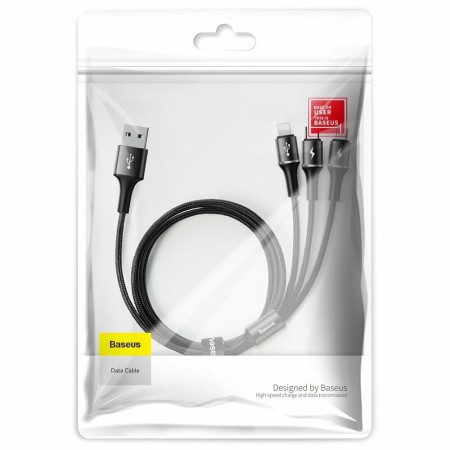 Baseus - Halo data 3-in-1 Cable USB For M+L+T 3.5A 1.2m - Black