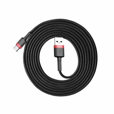 Cablu de Date USB la Type-C 3A, 480Mbps, 1m - Baseus Cafule (CATKLF-B91) - Red / Black