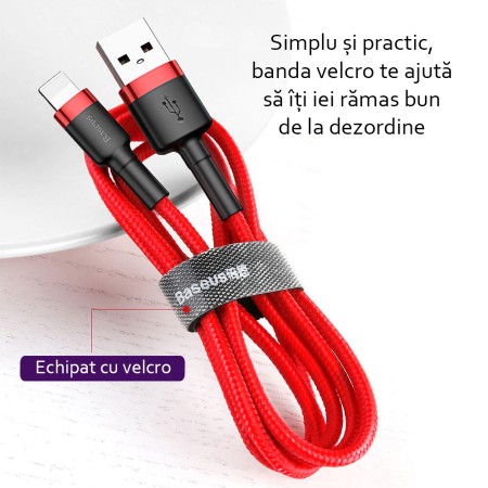 Baseus - Cafule Cable USB For Lightning 2.4A 1M - Gray Black