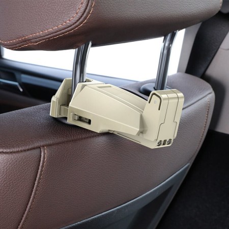 Baseus - Backseat Vehicle Phone Holder Hook - Khaki