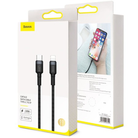 Baseus - Cafule Cable Type-C to iPhone PD 18W 1m - Gray Black