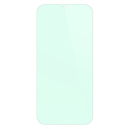 Baseus - Tempered Glass Green Light Full Cover (0.3mm) (2 pack) - Iphone 12 Mini - Transparent