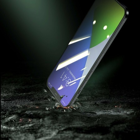 Baseus - Tempered Glass Green Light Full Cover (0.3mm) (2 pack) - Iphone 12 Mini - Transparent