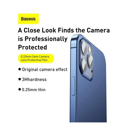 Baseus - Camera Lens Film Classic (0.25mm) - Iphone 12 Mini / Iphone 12 - Transparent