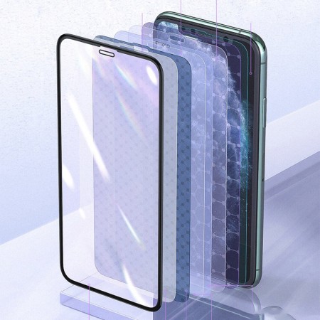 Baseus - Curved Film Blue Light Full Cover (0.25mm) - Iphone X / XS / 11 PRO - Applicator Included - Black