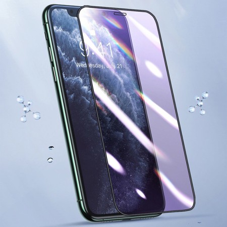 Baseus - Curved Film Blue Light Full Cover (0.25mm) - Iphone X / XS / 11 PRO - Applicator Included - Black