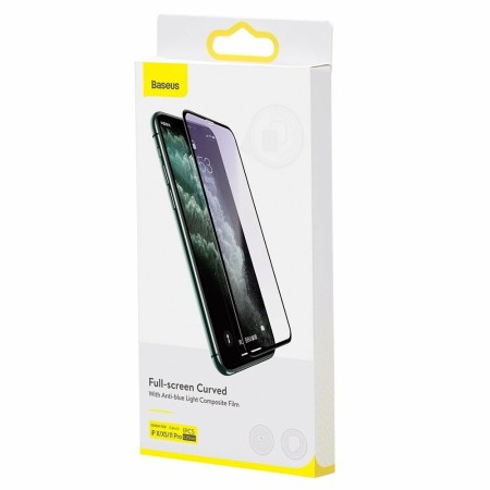 Baseus - Curved Film Blue Light Full Cover (0.25mm) - Iphone XR / 11 - Applicator Included - Black