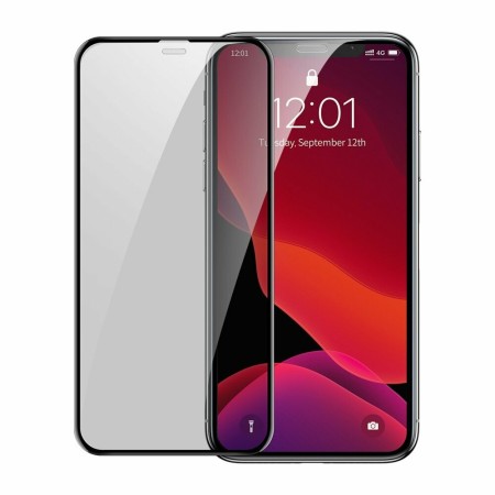 Baseus - Curved Tempered Glass Privacy Dustproof Full Cover (2 pack) - Iphone X / XS / 11 Pro - Applicator Incl. - Black