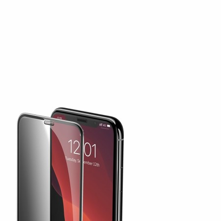 Baseus - Curved Tempered Glass Privacy Dustproof Full Cover (2 pack) - Iphone X / XS / 11 Pro - Applicator Incl. - Black