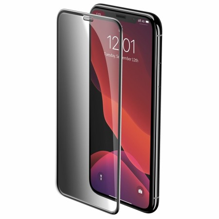 Baseus - Curved Tempered Glass Privacy Dustproof Full Cover (2 pack) - Iphone X / XS / 11 Pro - Applicator Incl. - Black