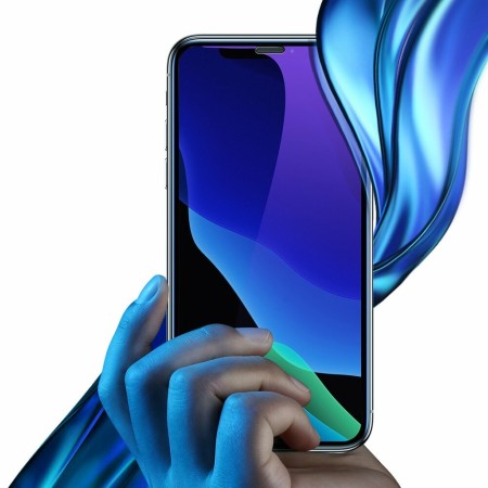 Baseus - Curved Tempered Glass Blue Light Dustproof Full Cover - Iphone X / XS - Black