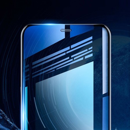 Baseus - Curved Tempered Glass Blue Light Dustproof Full Cover - Iphone X / XS - Black