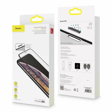 Baseus - Tempered Glass Blue Light Full Cover (0.3mm) (2 pack) - Iphone XR / 11 - Applicator Incl. - Black