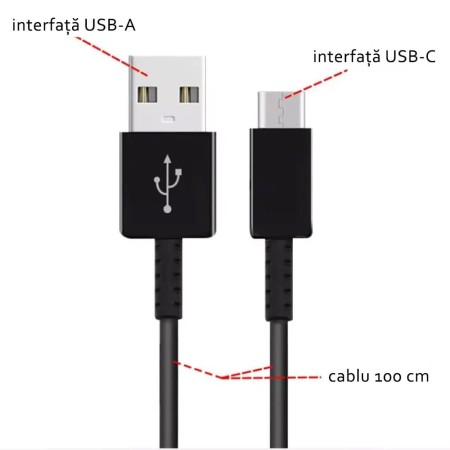 Samsung - Original USB Cable (EP-DG970BBE), Type-C - Black (Bulk Packing)