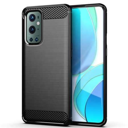 Husa pentru OnePlus 9 Pro - Techsuit Carbon Silicone - Black