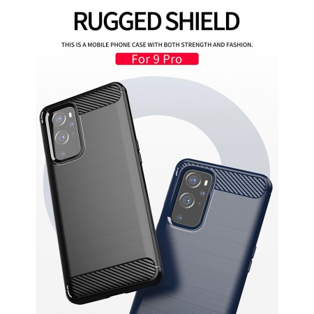 Husa pentru OnePlus 9 Pro - Techsuit Carbon Silicone - Black