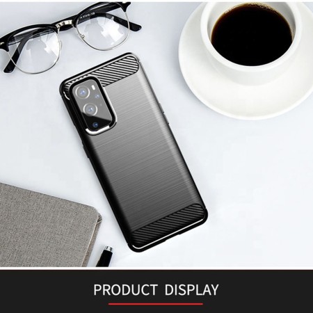 Husa pentru OnePlus 9 Pro - Techsuit Carbon Silicone - Black