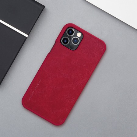 Husa pentru iPhone 12 Pro Max - Nillkin QIN Leather Case - Red