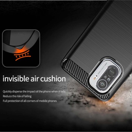 Husa pentru Xiaomi Mi 11i / Poco F3 - Techsuit Carbon Silicone - Black