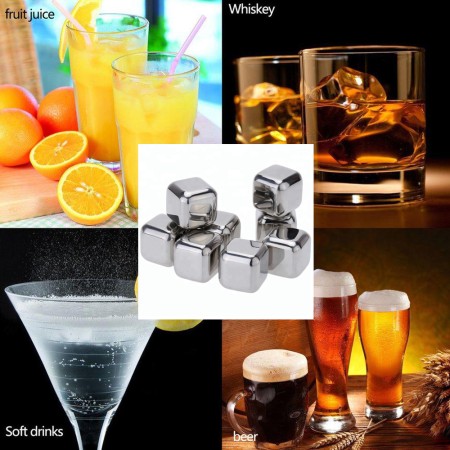 Cuburi din Otel Inoxidabil de Gheata pentru Whiskey (set 4) - Techsuit - Silver