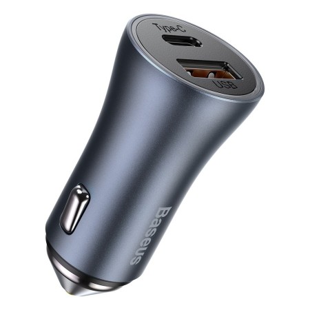 Incarcator Auto USB, Type-C, 40W + Cablu Lightning - Baseus (TZCCJD-B0G) - Dark Gray